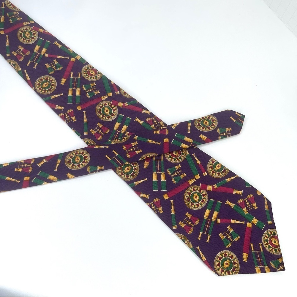 Tommy Hilfiger Tie Binoculars Print Purple Gold